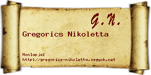 Gregorics Nikoletta névjegykártya