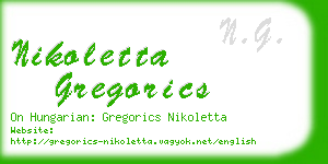nikoletta gregorics business card